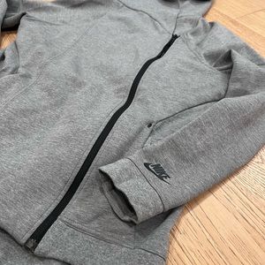Women’s Nike Hoodie Jacket cinch waste grey size medium